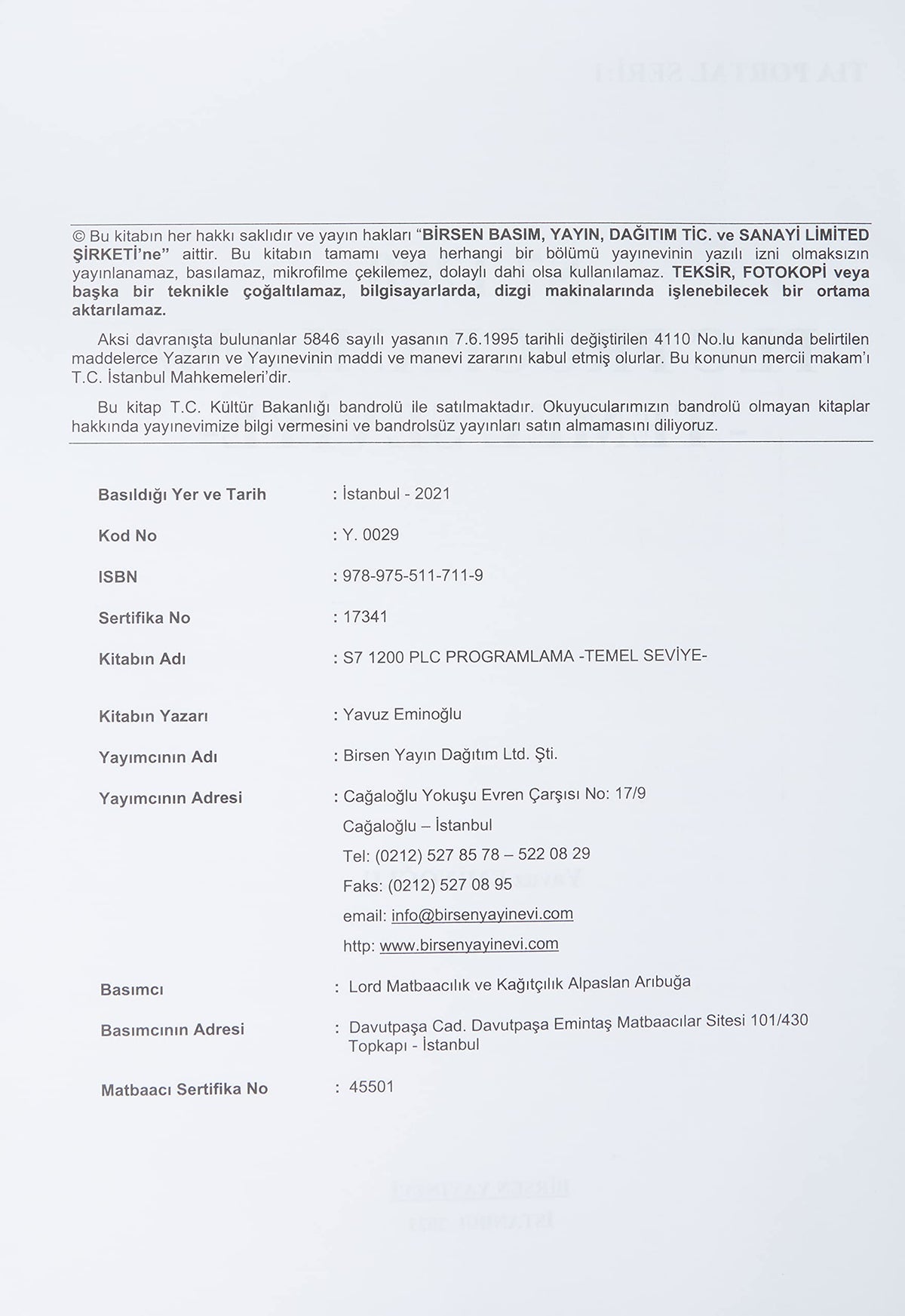 S7 1200 PLC Programlama - Temel Seviye