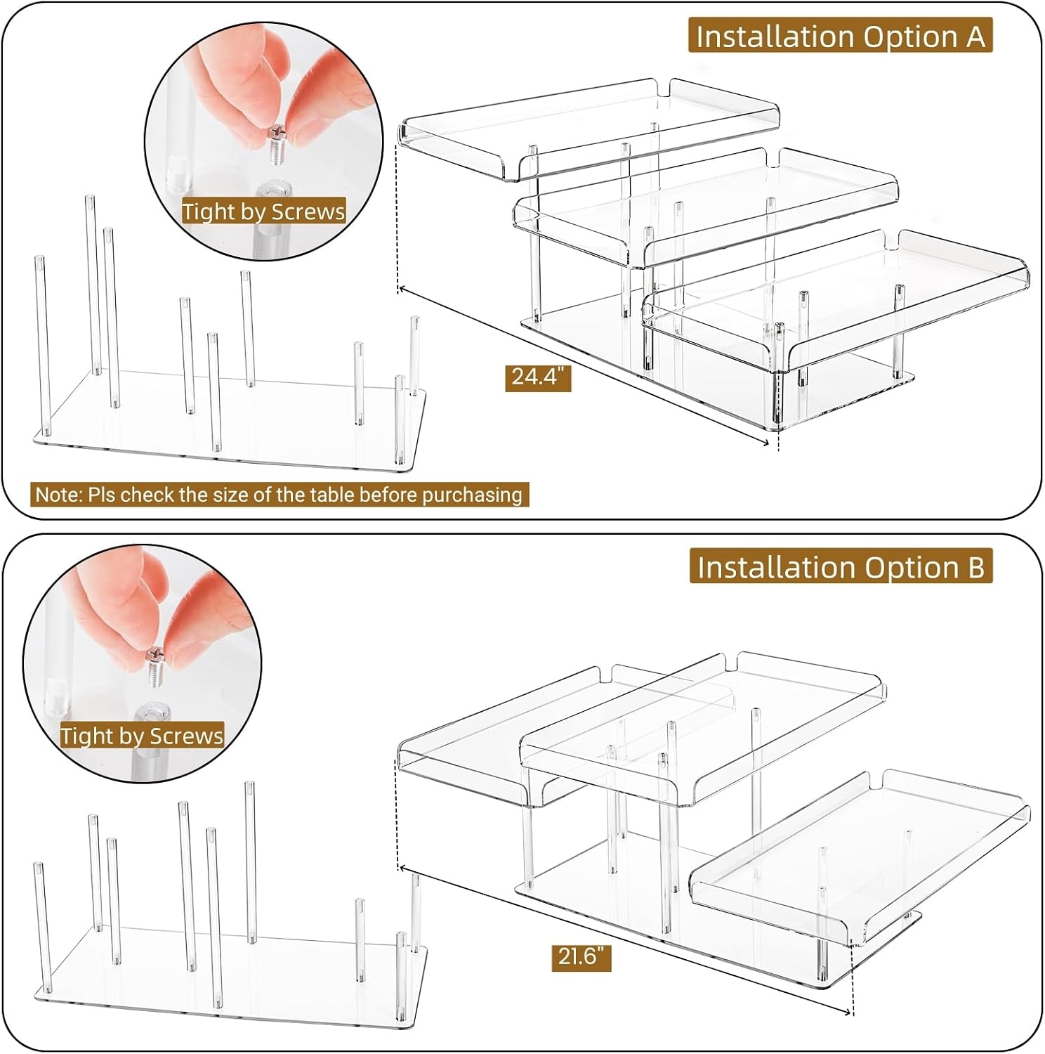 Clear Cupcake Stand, 3 Tiered Acrylic Dessert Table Display Set