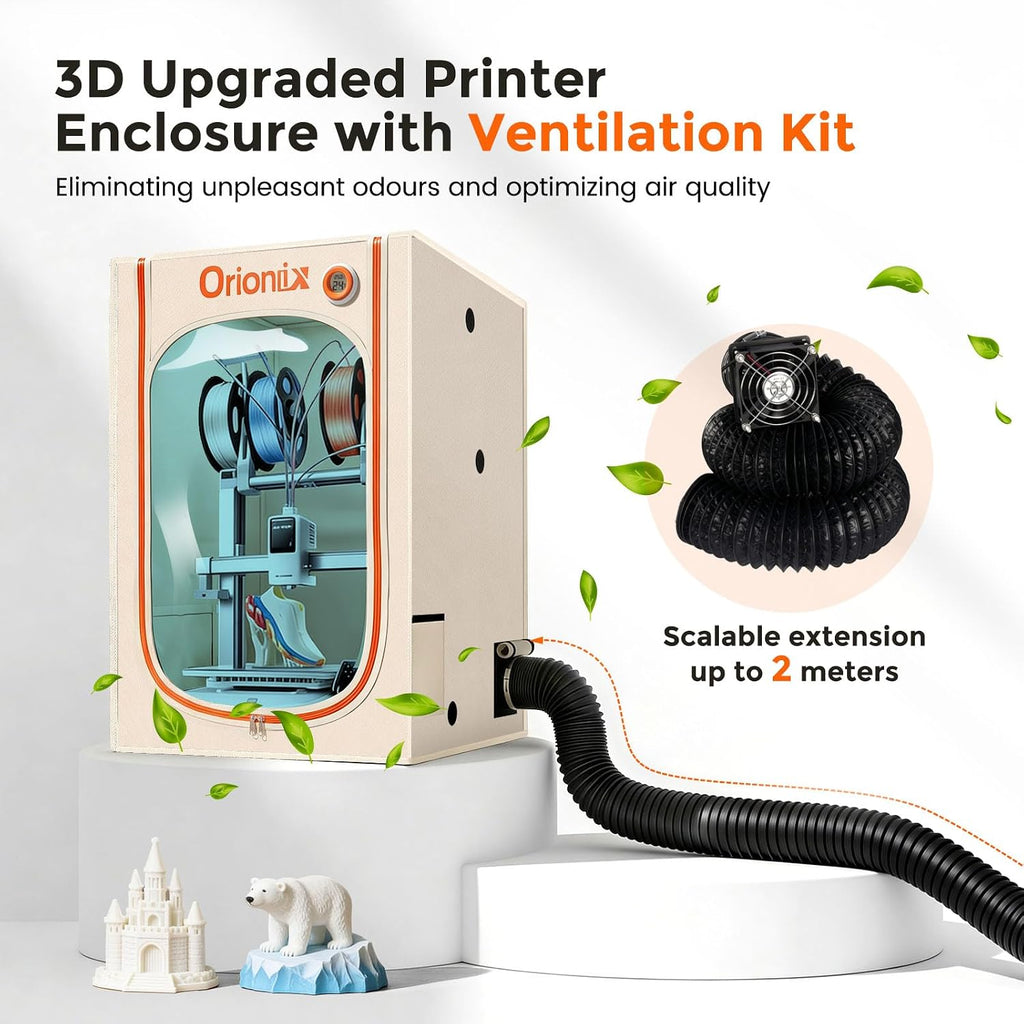 3D Printer Tent Enclosure for Anycubic Kobra X, Upgraded Large Cover with Ventilation & LED Light - Dustproof