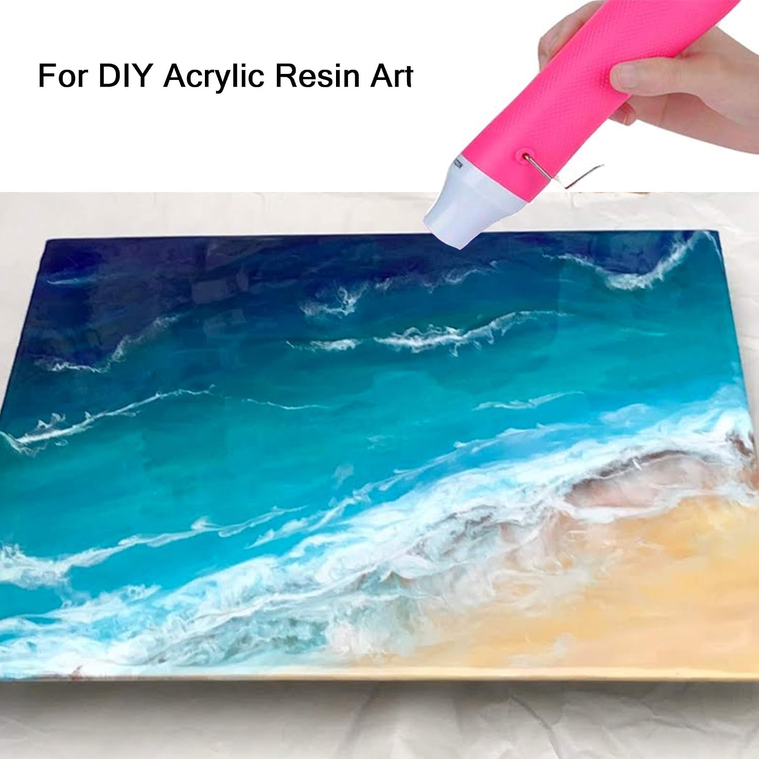 Bubble Removing Tool for Epoxy Resin and Acrylic Art, DIY Glitter Tumblers, Specially-Designed Heat Gun for Making