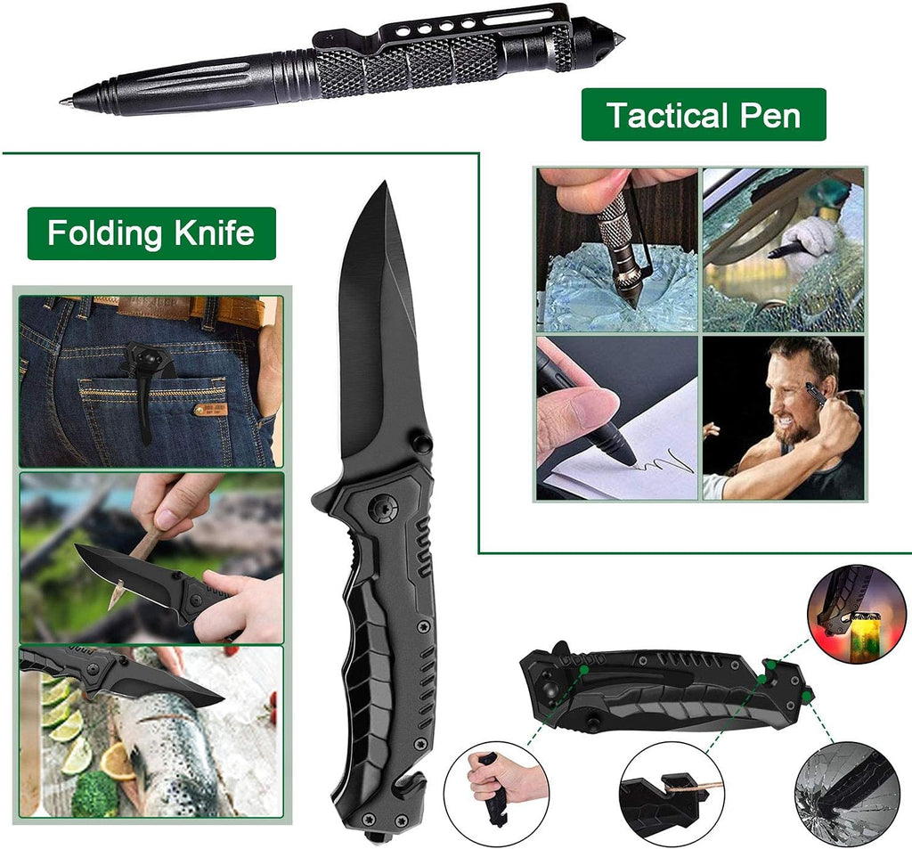 Survival Kit 35 in 1, First Aid Kit, Survival Gear, Survival Tool Gifts for Men Boyfriend Him Husband Fathers Day