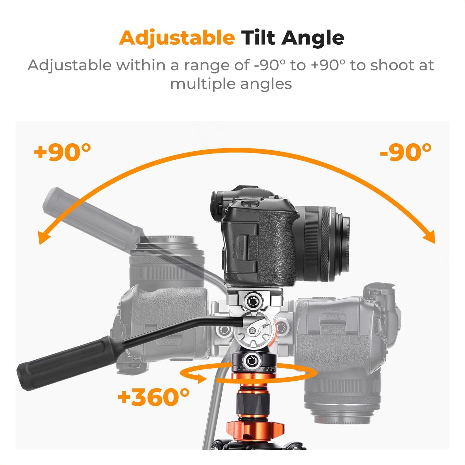 68'' Carbon Fiber Tripod with Fluid Head | Max Load 11lbs, Lightweight DSLR Tripods & Monopods for Canon Sony Nikon