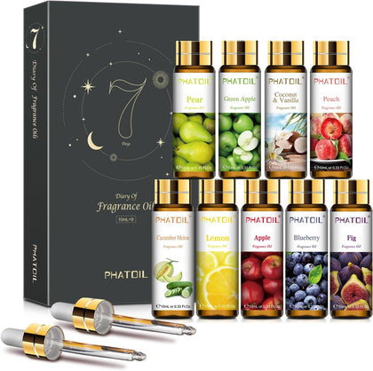 Fruit Fragrance Oil Set for Diffusers for Home, Soap Candle Making | Refresh Space, Aromatherapy, DIY Air Freshener