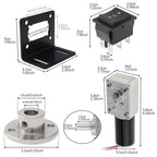 ZVKV 12V DC Worm Gear Motor with Bracket, Couplings Forward‑Reverse Switch