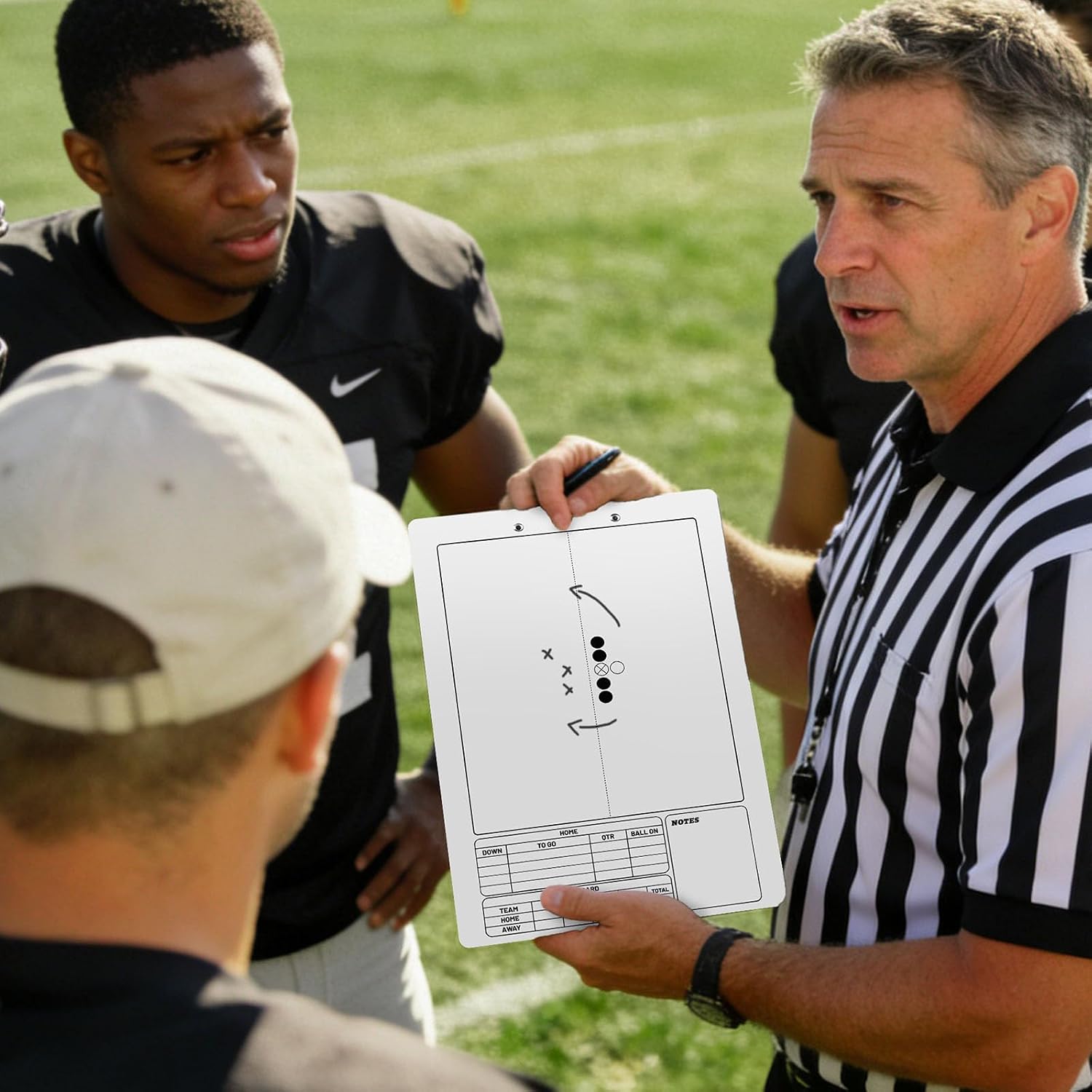 Football Coaches Clipboard, White Double-Sided Dry Erase Coach Clipboard, Football Whiteboard for Coaches, Lineup