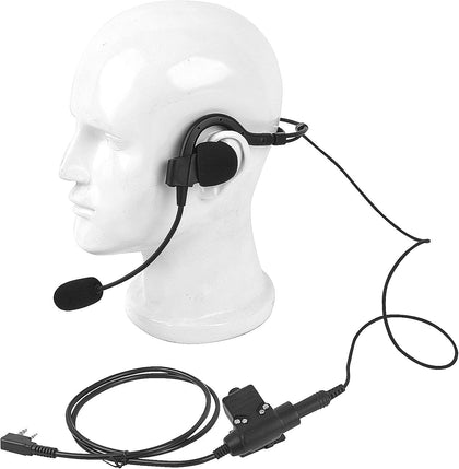 Walkie Talkie Earpiece Behind The Head Over Ear Radio Headset Headphone with Boom Mic U94 PTT Compatible for Baofeng