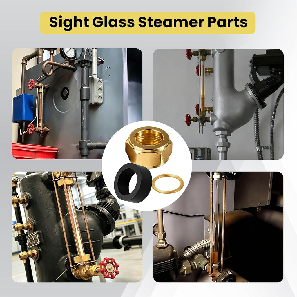 5/8" ID Sight Glass Steamer Parts for Boiler Valve, 1 Set