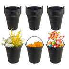 24 Packs Mini Metal Buckets Black Mini Iron Pail