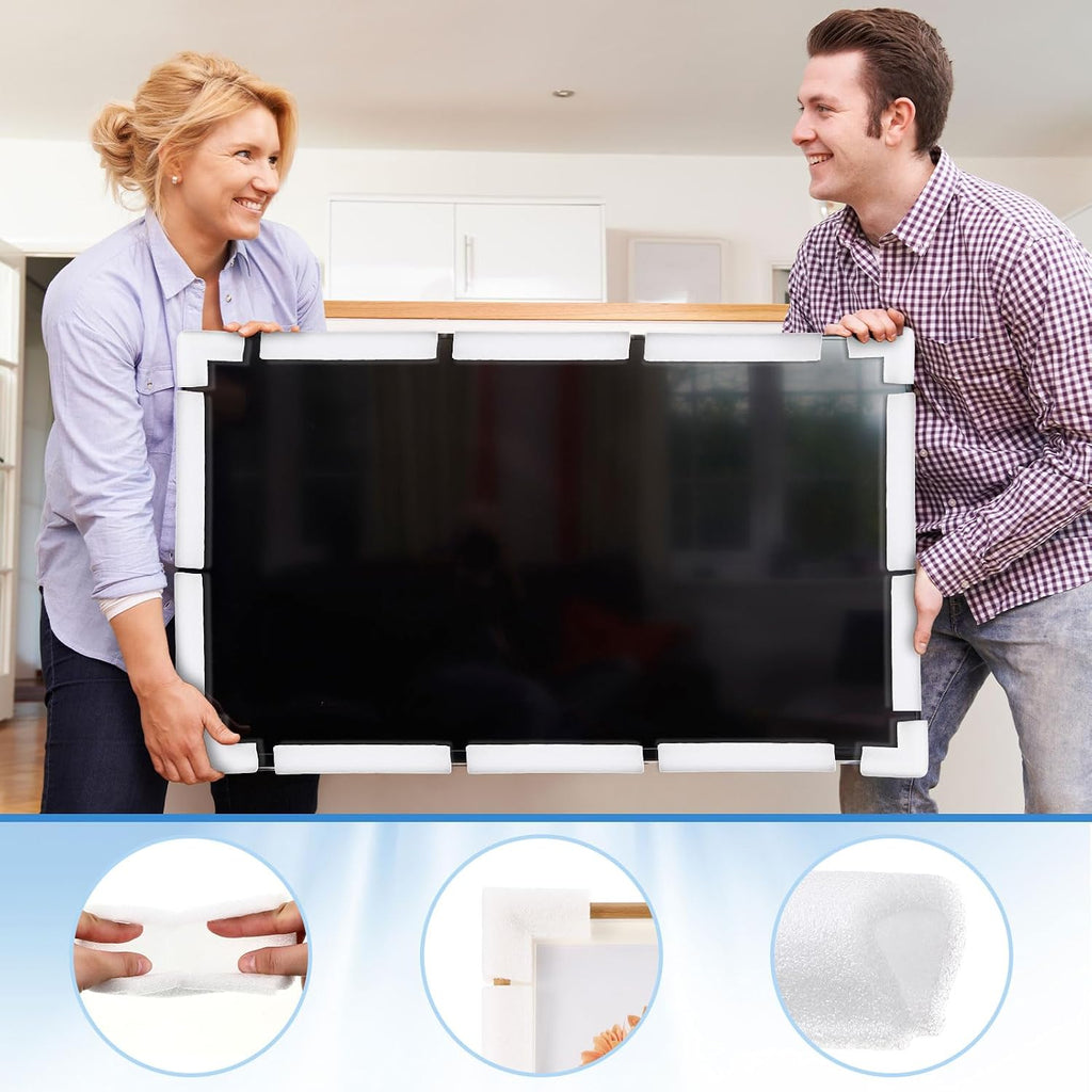 40 Pcs Foam Corner Protectors for TV Moving Mirror Shipping, White
