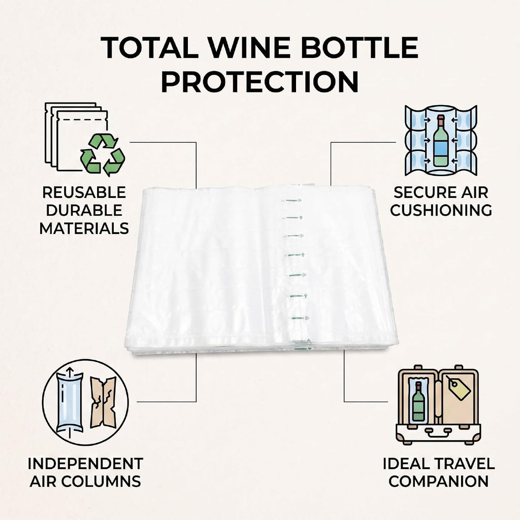 Wine Bottle Protector Reusable Air Column Cushion Bags
