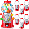 12 Pack Mini 5" Red Gumball Machine Plastic Candy Dispenser