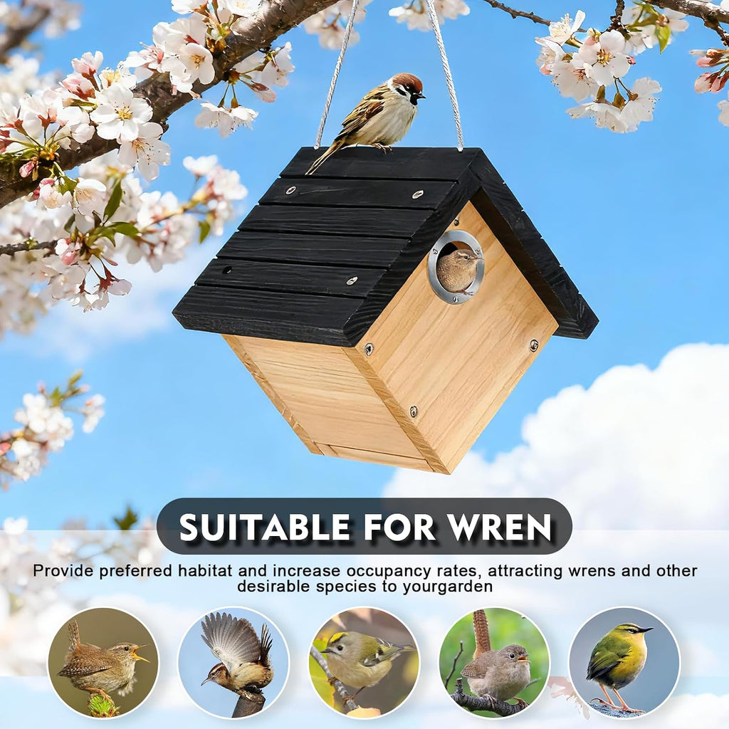 Hanging Wren Bird Houses for Outside with 1-1/8" Entrance 1 Pack