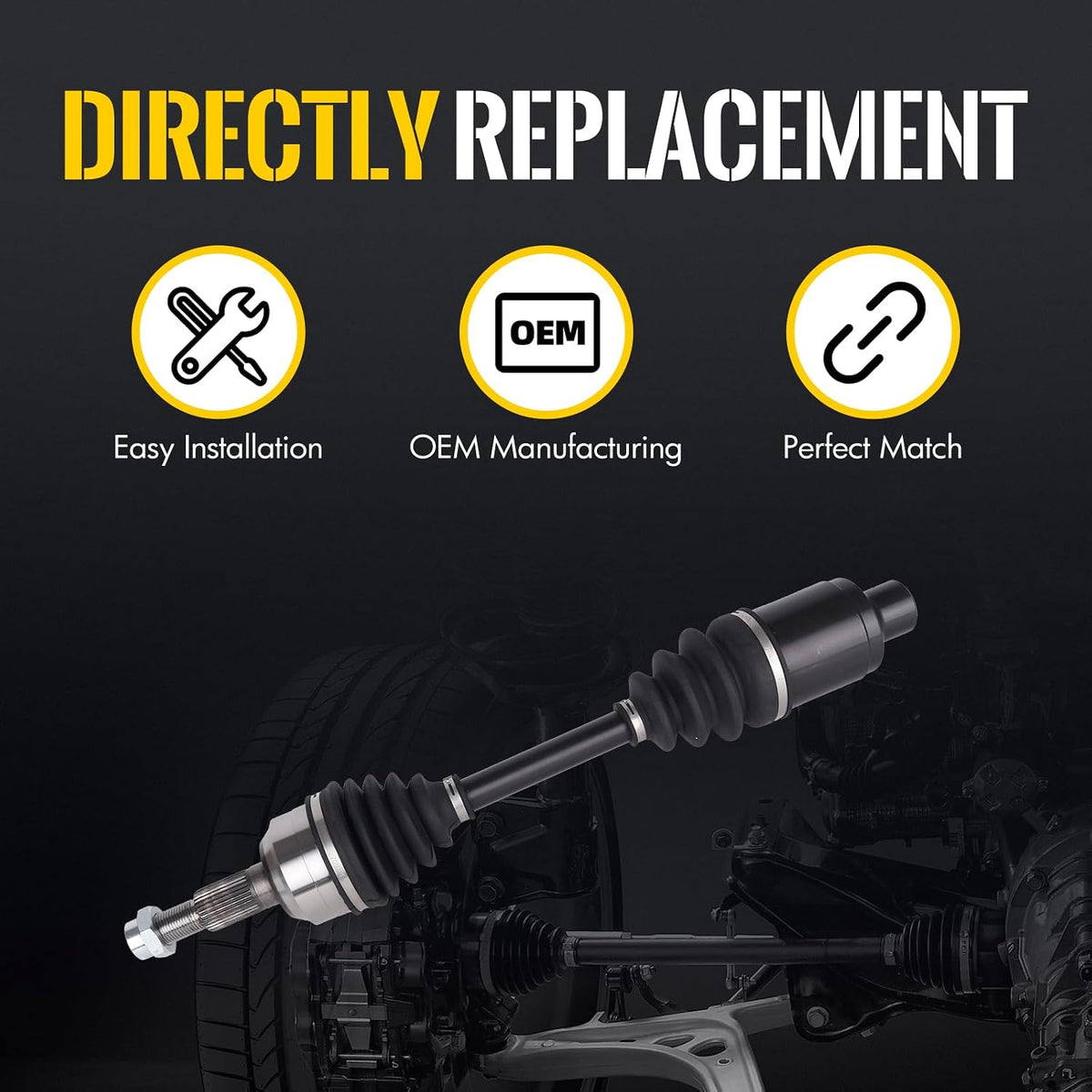 KUSATEC CV Axle Shaft Assembly, Replace# 66-1517