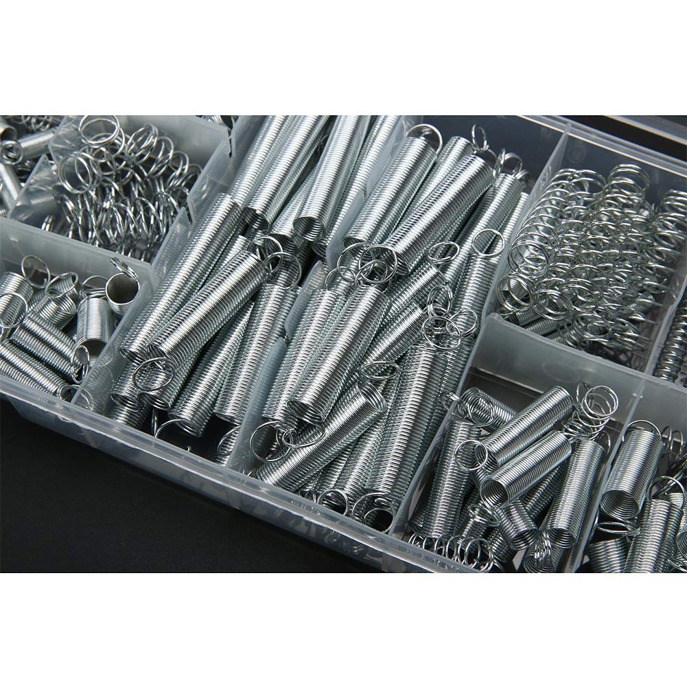 Spring Assortment Kit, 200 Pcs Compression Extension Springs for Small Projects Repairs, Silver