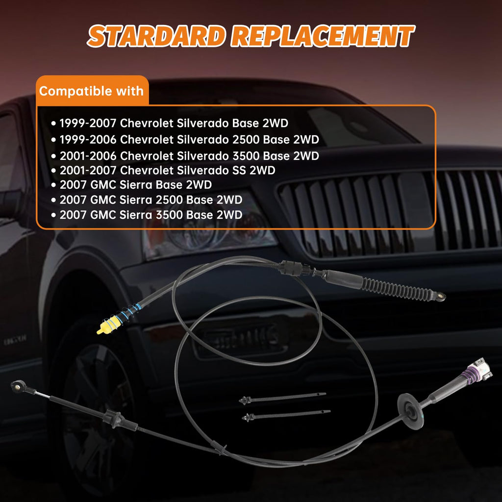 12477639 Gear Shift Cable for Silverado 2WD 1999-2007，for 2007 GMC Sierra
