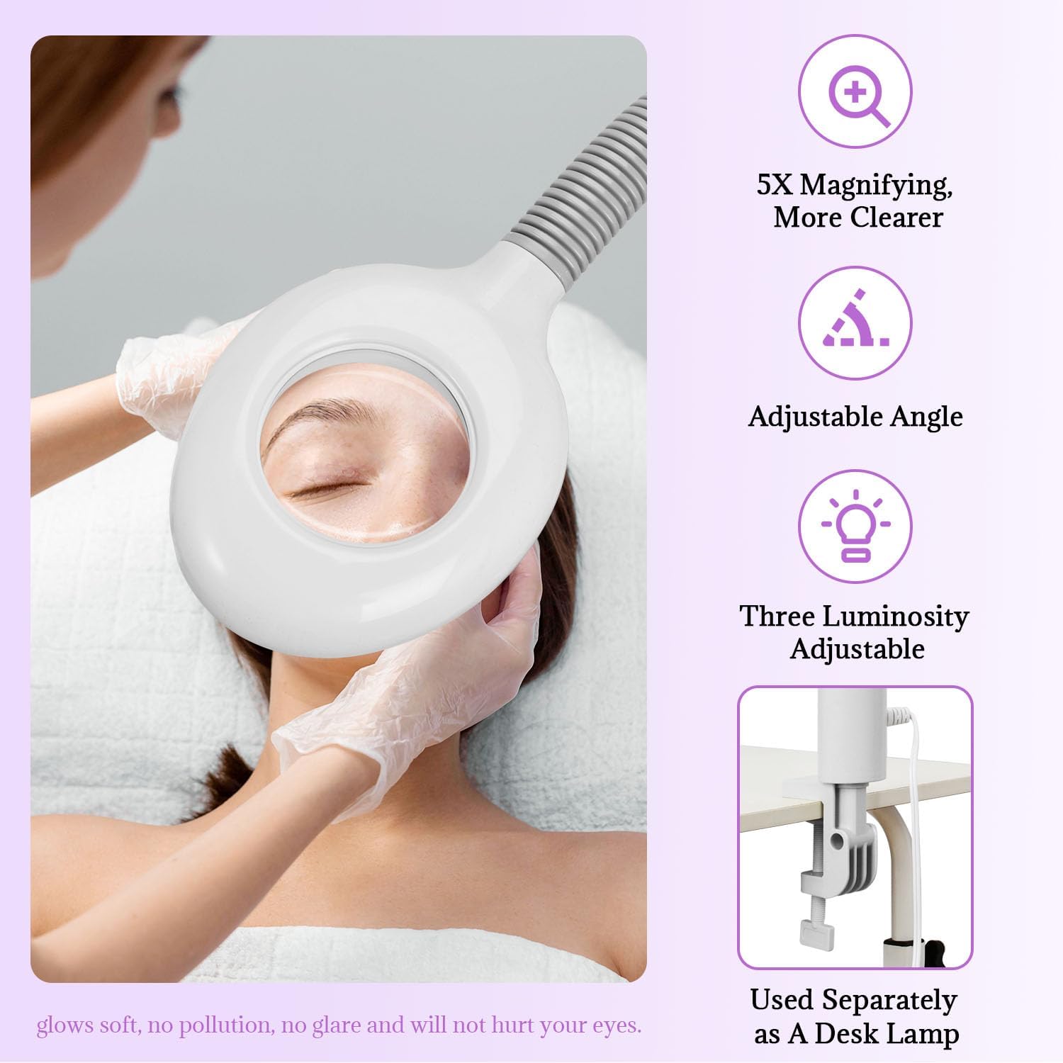 3 in 1 Facial Steamer,Professional Facial Steamer with 5X Magnifying LED Lamp, Esthetician Steamer with Hot & Cold