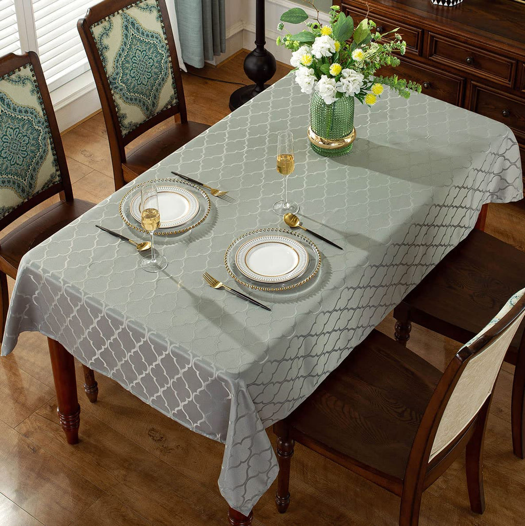Jacquard Tablecloth, Rectangle, Gray, 52" x 70"