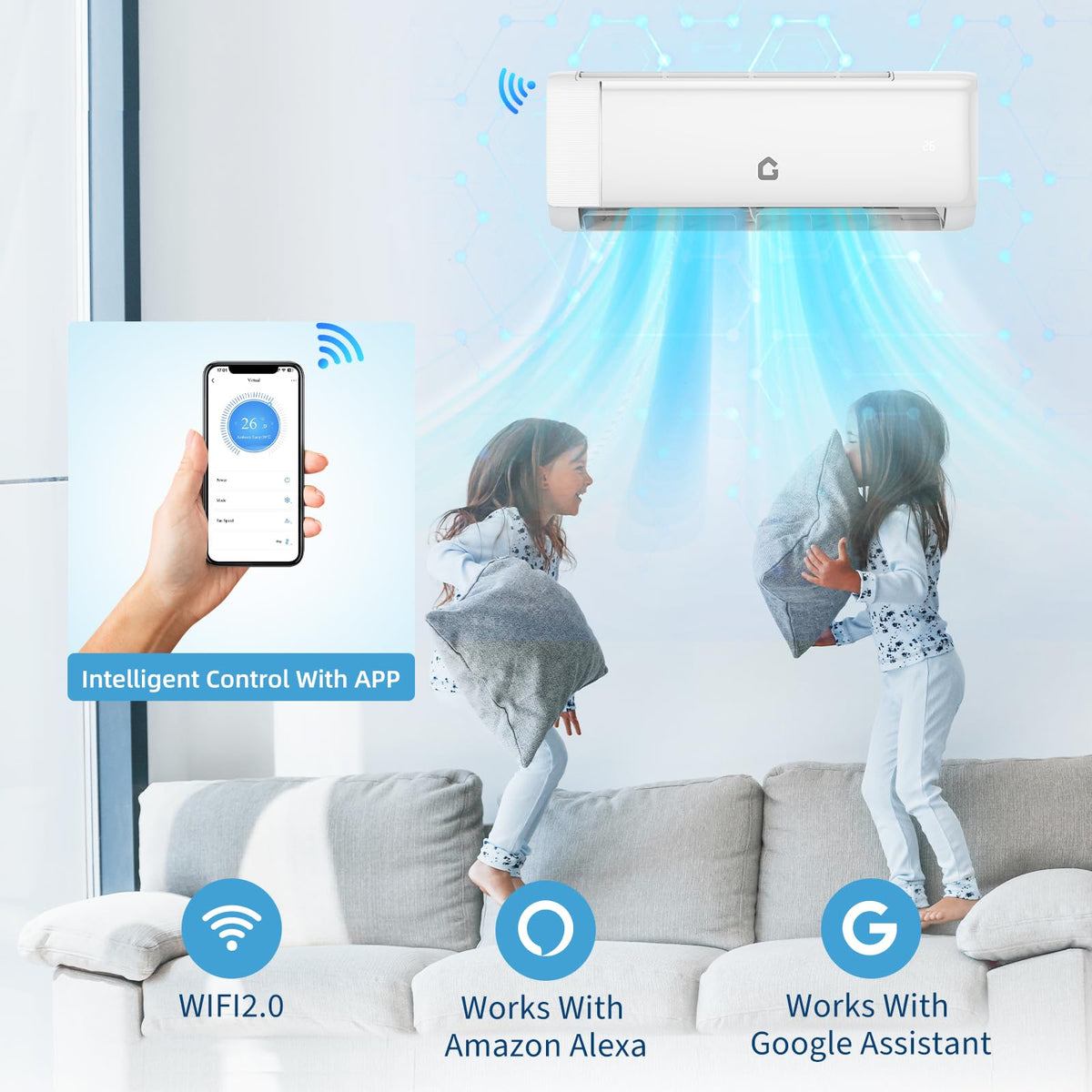 SEER 22 12000BTU 115V Mini Split Air Conditioner with WiFi