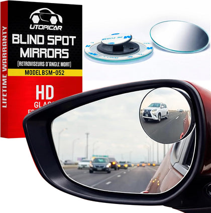 Car Blind Spot Mirror Round 2.5" - HD Glass Frameless Convex Mirror Car - Automotive Exterior Blindspot Car Mirror