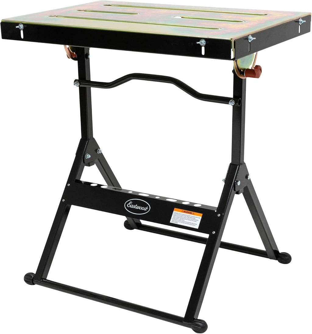 Adjustable Steel Welding Table Strong Hold Industrial Workbench Table Welding 14 Gauge Plated Work Surface