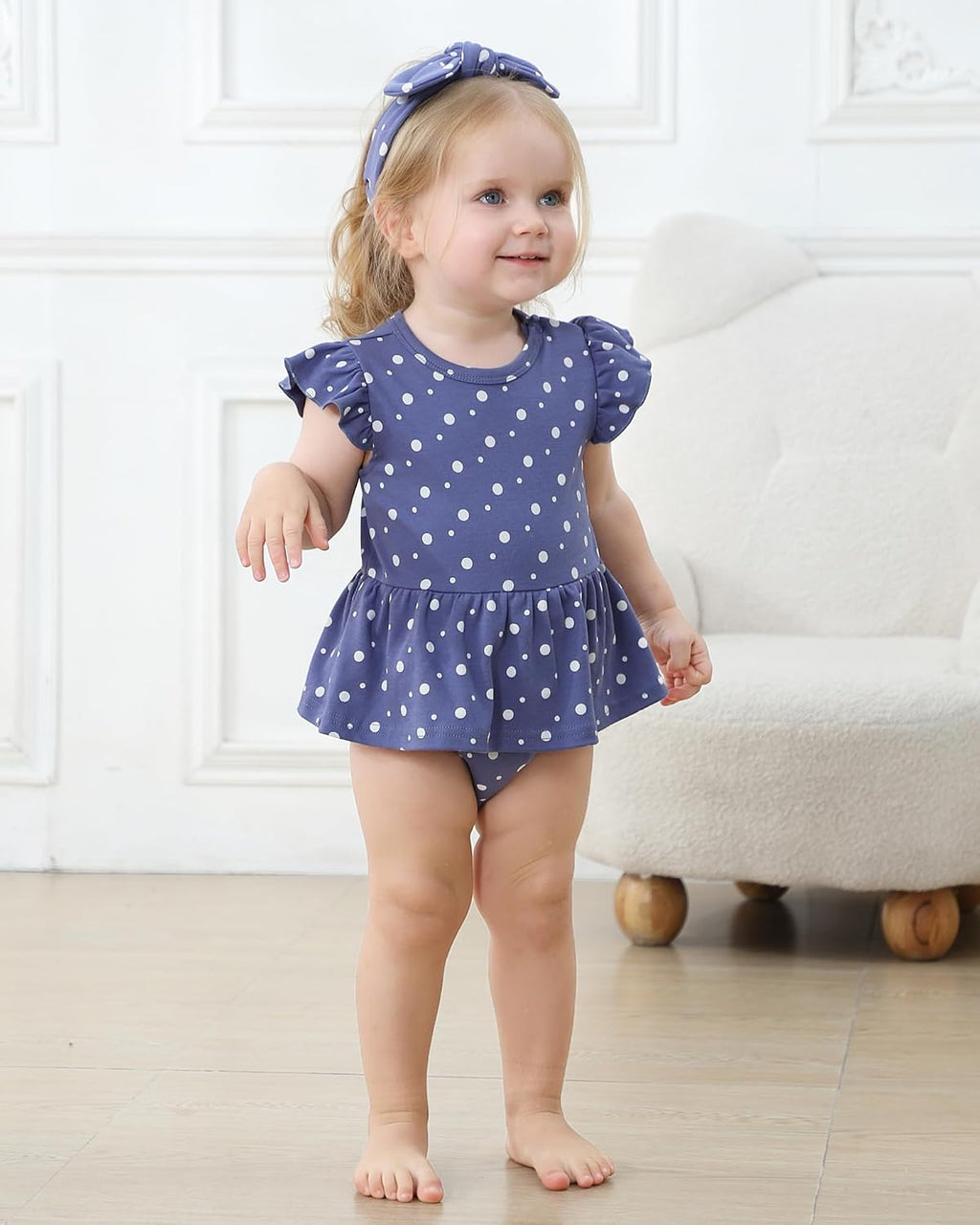 Baby Girls Romper Summer Ruffled Sleeve Bodysuit Dresses Infant Girl Clothes