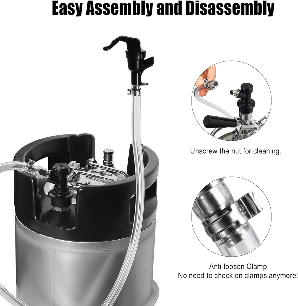 5ft Ball Lock Beer Line, Assembly Corny Keg Party Tap Beer Line | Ball Lock Liquid Quick Disconnect & Faucet Tap Kit