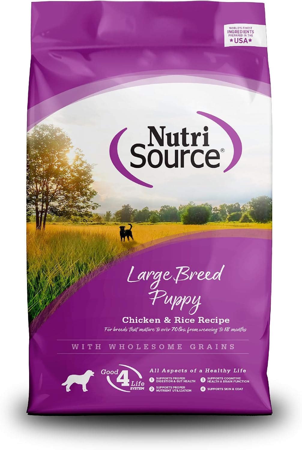 Puppy Food for Large Breeds, Chicken and Rice, 4LB