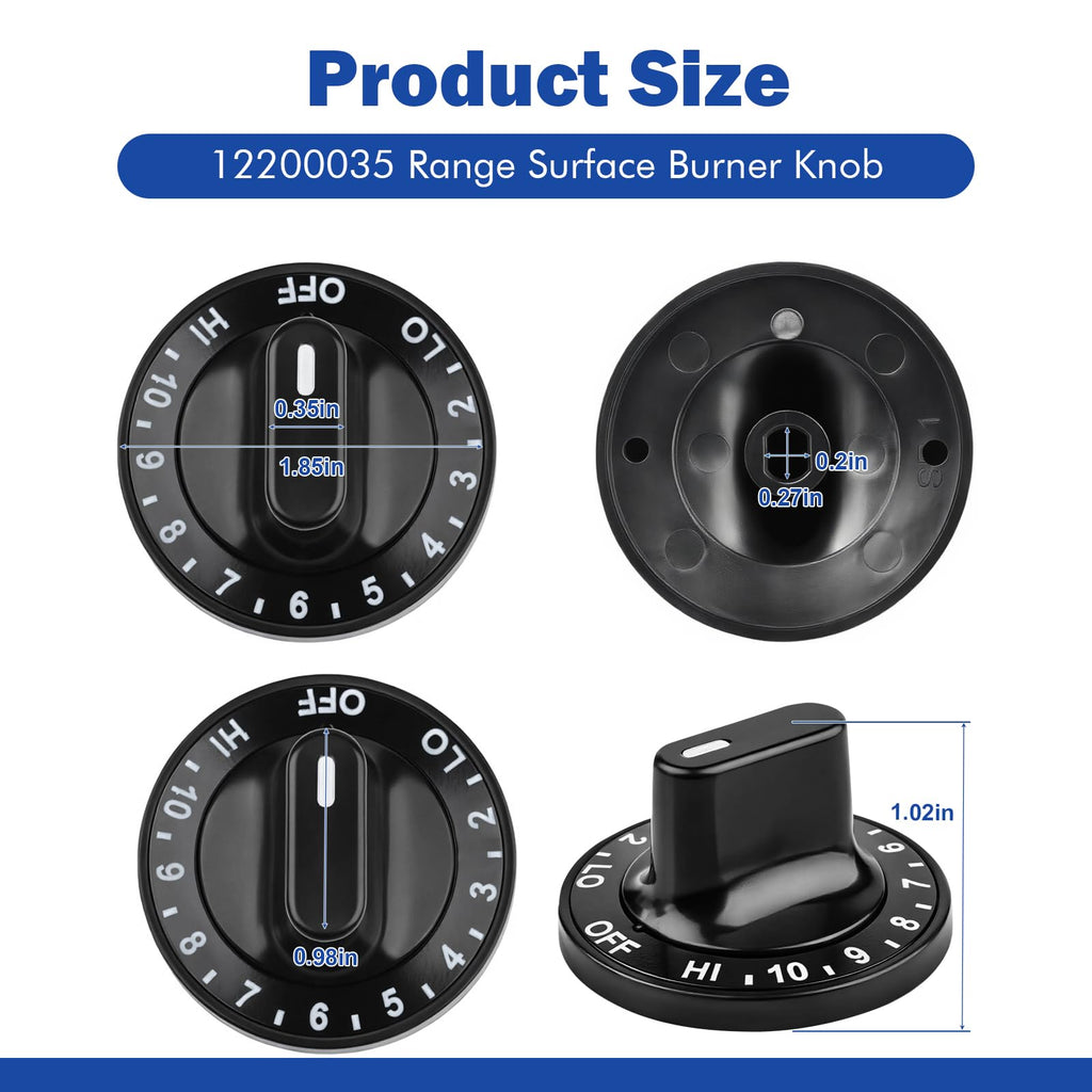 FormaMount (2 Pack) 12200035 Gas Stove Surface Burner Knob Kit