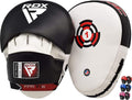 Boxing Pads Focus Mitts, Maya Hide Leather Curved Hook and Jab Target Hand Pads, Great for MMA, Kickboxing, Martial