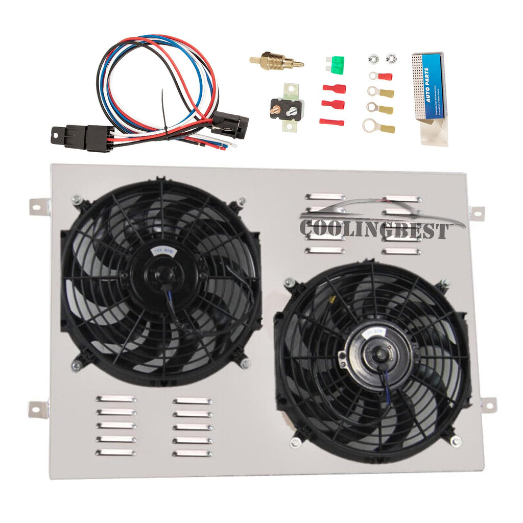 Aluminum Radiator Shroud Electric Fan for 1966-1979 Ford Bronco & F100 F150 F250 F350 V8