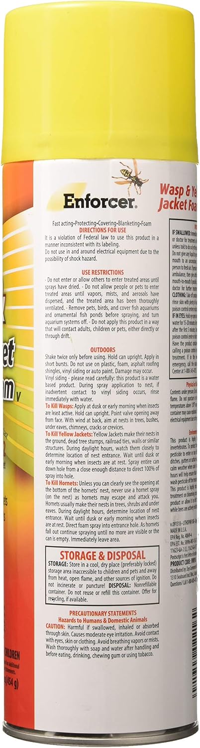 ZEP FWH-16 Yellow Jacket Wasp Control Foam Spray, 16-Ounce