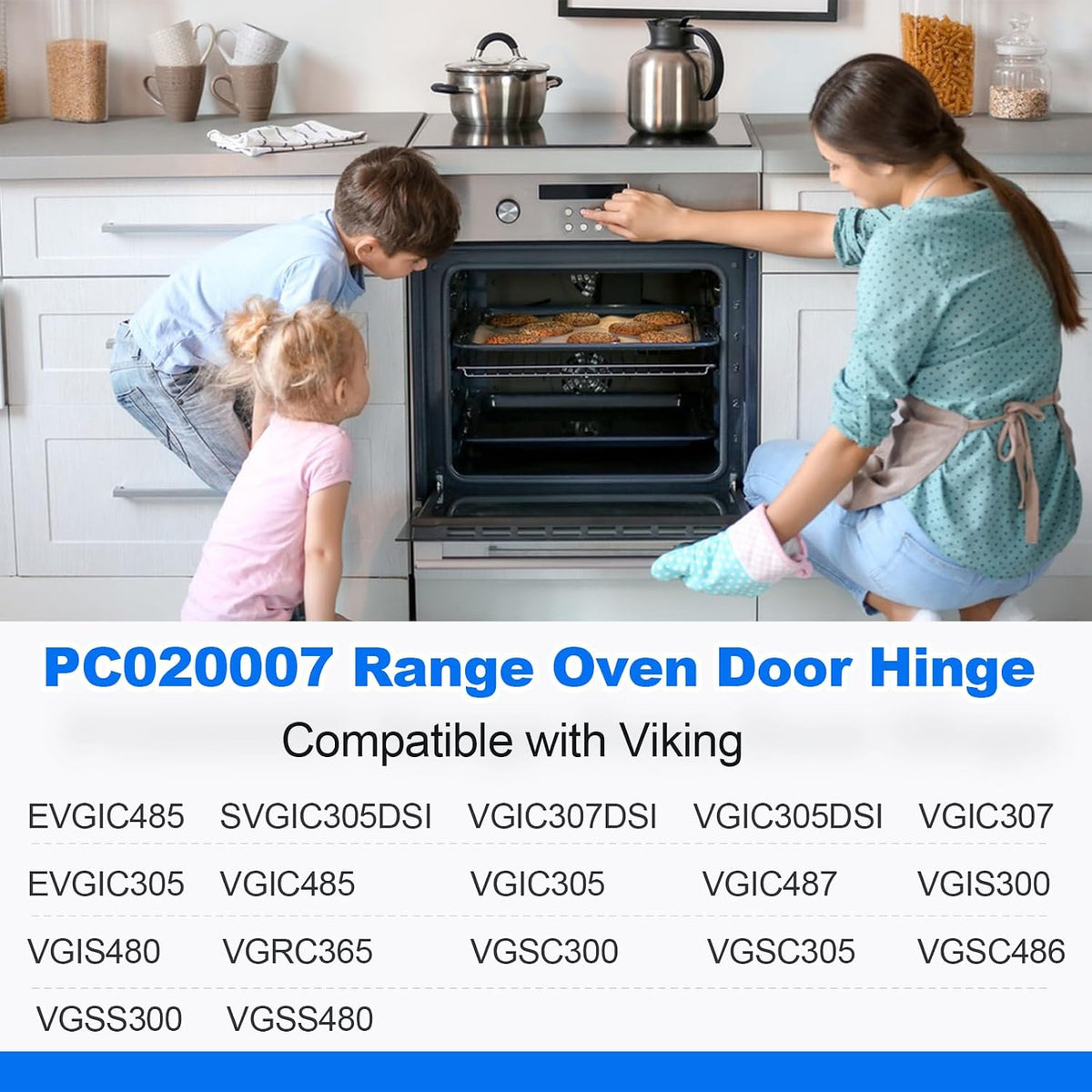 PC020007 Range Oven Door Hinge Compatible with Viking EVGIC485 SVGIC305DSI VGIC305 VGIC305DSI VGIC307 EVGIC305 VGIC307DSI VGIC485,Replace AP5315868 811471 PC020000 Range Oven Door Hinge