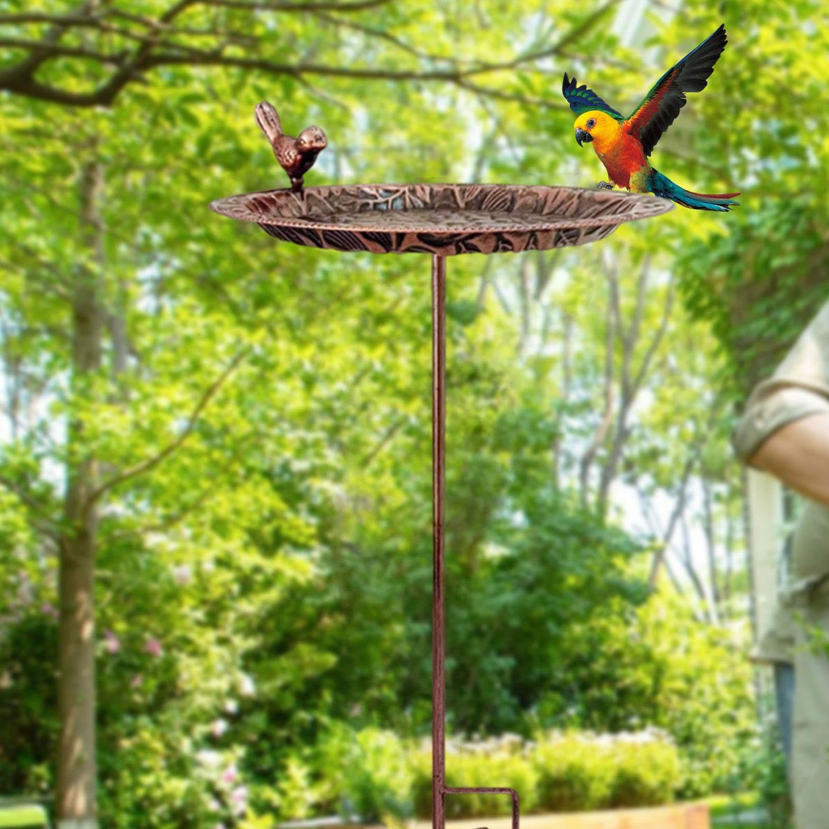 Outdoor Iron Bird Bath Stake