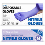 Flexx Nitrile Disposable Gloves, 4.2 Medical Exam Blue Violet 100 M