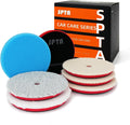 Buffing Polishing Pads, SPTA 7Pc 6.5 Inch Face for 6Inch 150mm Backing Plate Compound Buffing Sponge Pads Cutting