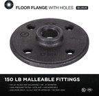 SUPPLY GIANT CNGM0336 Black Malleable Floor Flange with Four Screw Holes, 1.25", 1-1/4