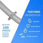 KEJJNYER 100 Pcs PVC Pipe Straps 3/4 Inch, 2 Holes