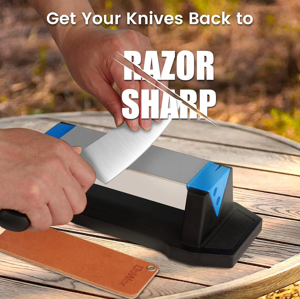 Diamond Sharpening Stone,3 Side 400/1000/8000 Grit Whetstone Kit | Knife Sharpener for Kitchen/Hunting/Outdoor