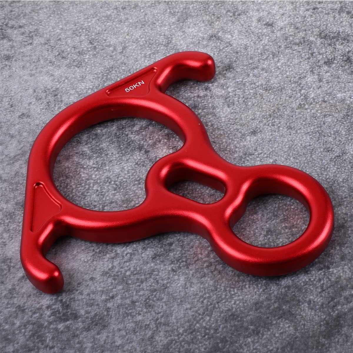 Terminal 8 Descender, Rescue Figure 8 Descender with Lock Off Ears, 50KN Aluminum Alloy Bent-Ear Descender for