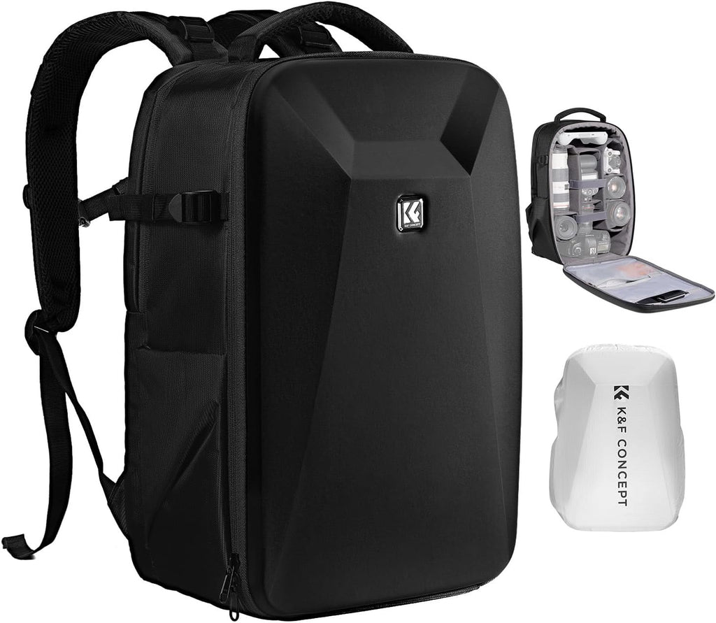 Camera Backpack,Hardshell Photography DSLR Camera Bag | 15-15.6 Inch Laptop Compartment, Waterproof, Hard Shell