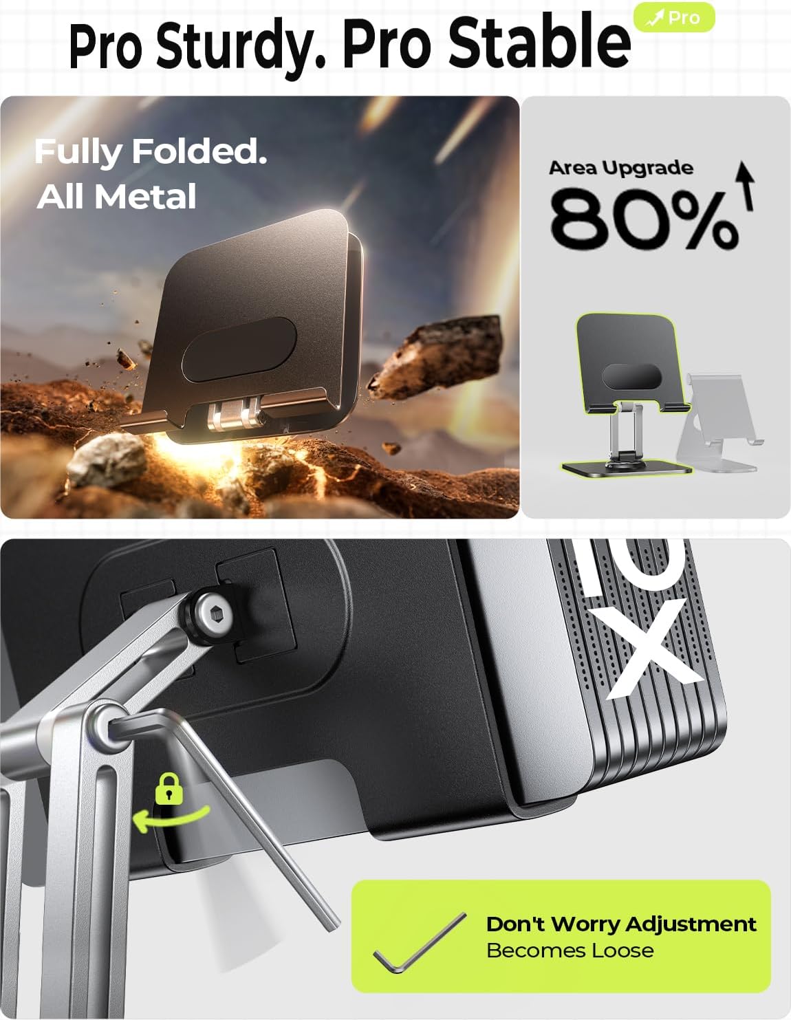 for iPad Stand Holder, Aluminum Tablet Stand Holder for iPad