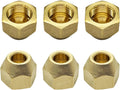 Hooshing 6 Pack 3/8" Brass Flare Nut, SAE 45 Degree Flare Tube Fitting