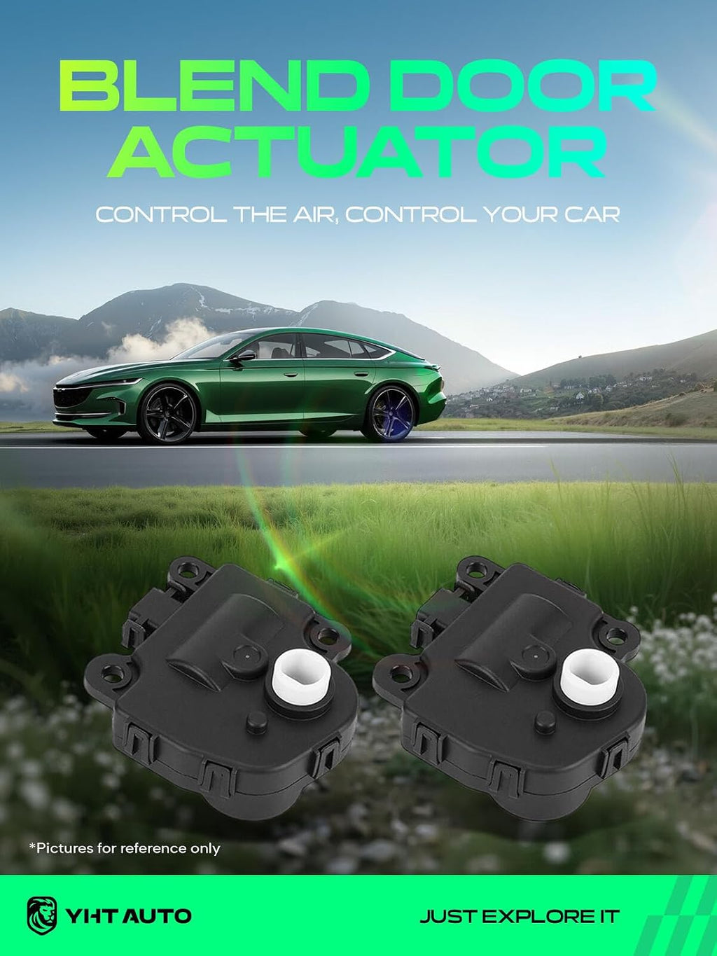 YHTAUTO HVAC Blend Door Actuator for Chevy & Buick & Cadillac, Set of 2