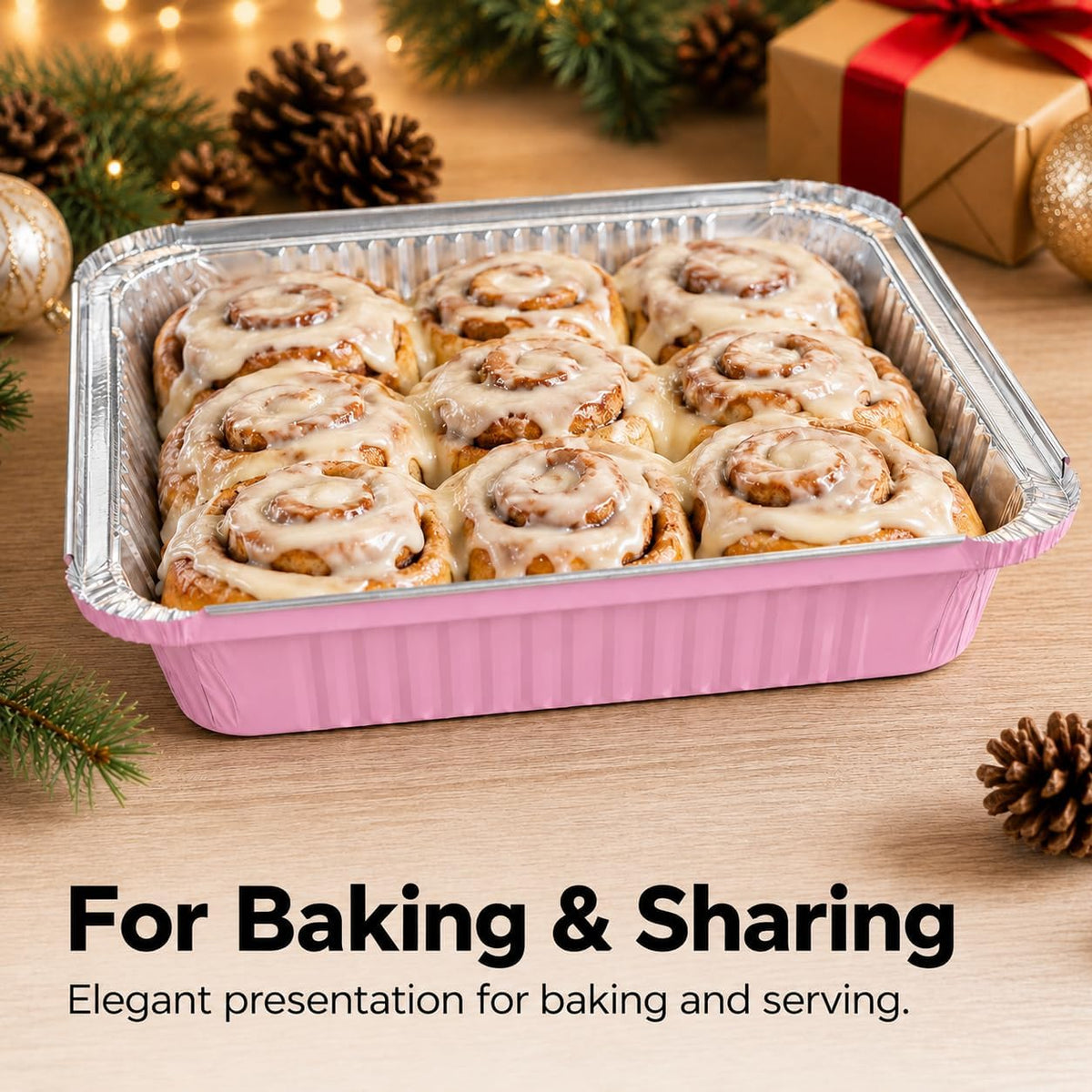 35-Pack 8x8 Pink Disposable Aluminum Foil Pans with Clear Lids