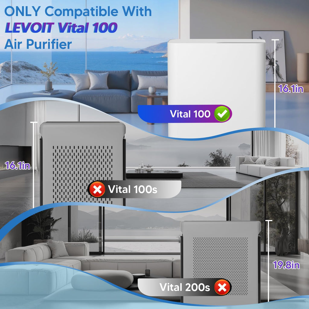 Vital 100 Filter Replacement for Levoit Vital 100 Air Purifier, 2 Pack