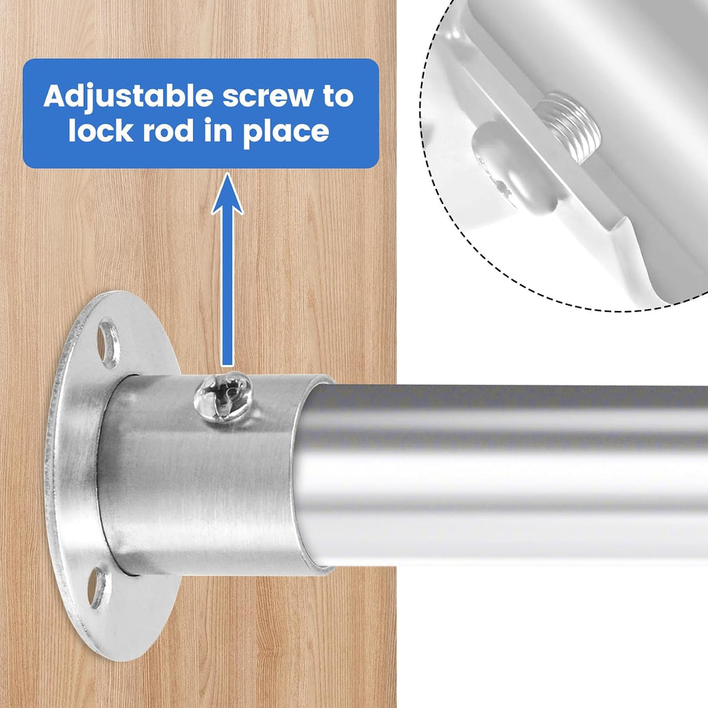 Geesatis 4Pack Stainless Steel Pole Sockets Flange Rod Holder (Fit 1")