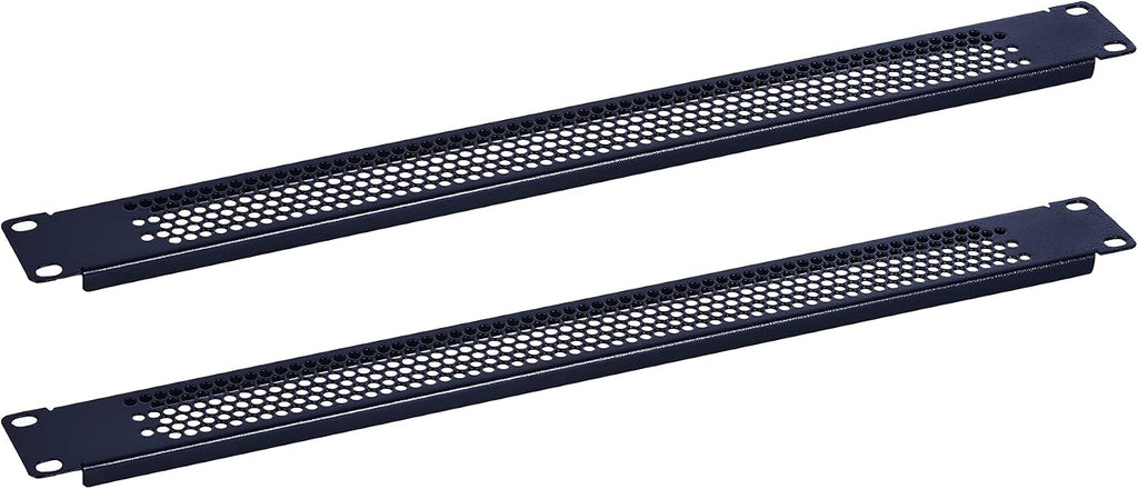 RackPath 1U Blank Rack Mount Panel Spacer with Venting for 19in Server Rack Enclosure or Network Cabinet – 2 Pack, Black