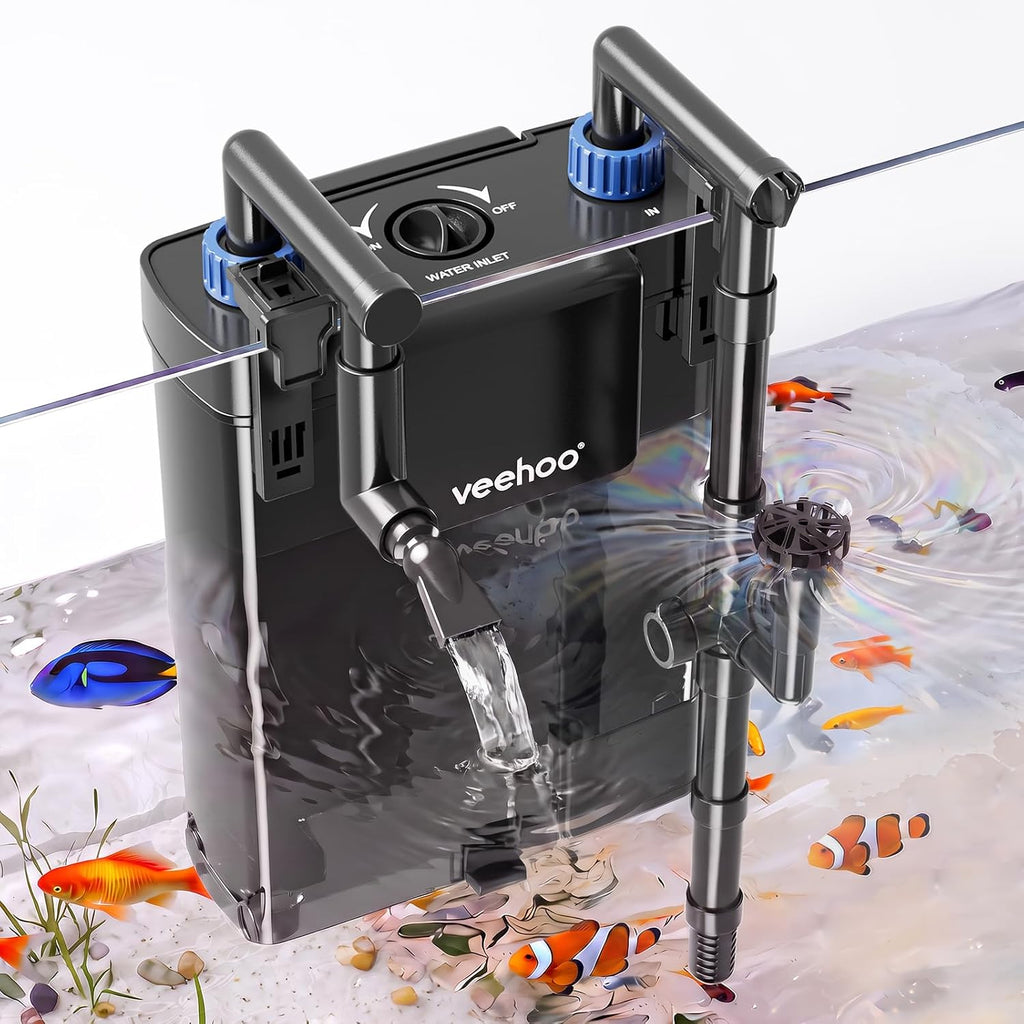 Hang on Back Aquarium Filter with One-Touch Drain for Tank 10-30 Gal