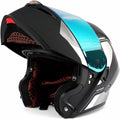 Modular Motorcycle Helmet w/ LED Lights, Full Face Helmet for Adult | 3 Flashing Mode, Flip-Up Dual Visor Sun Shield