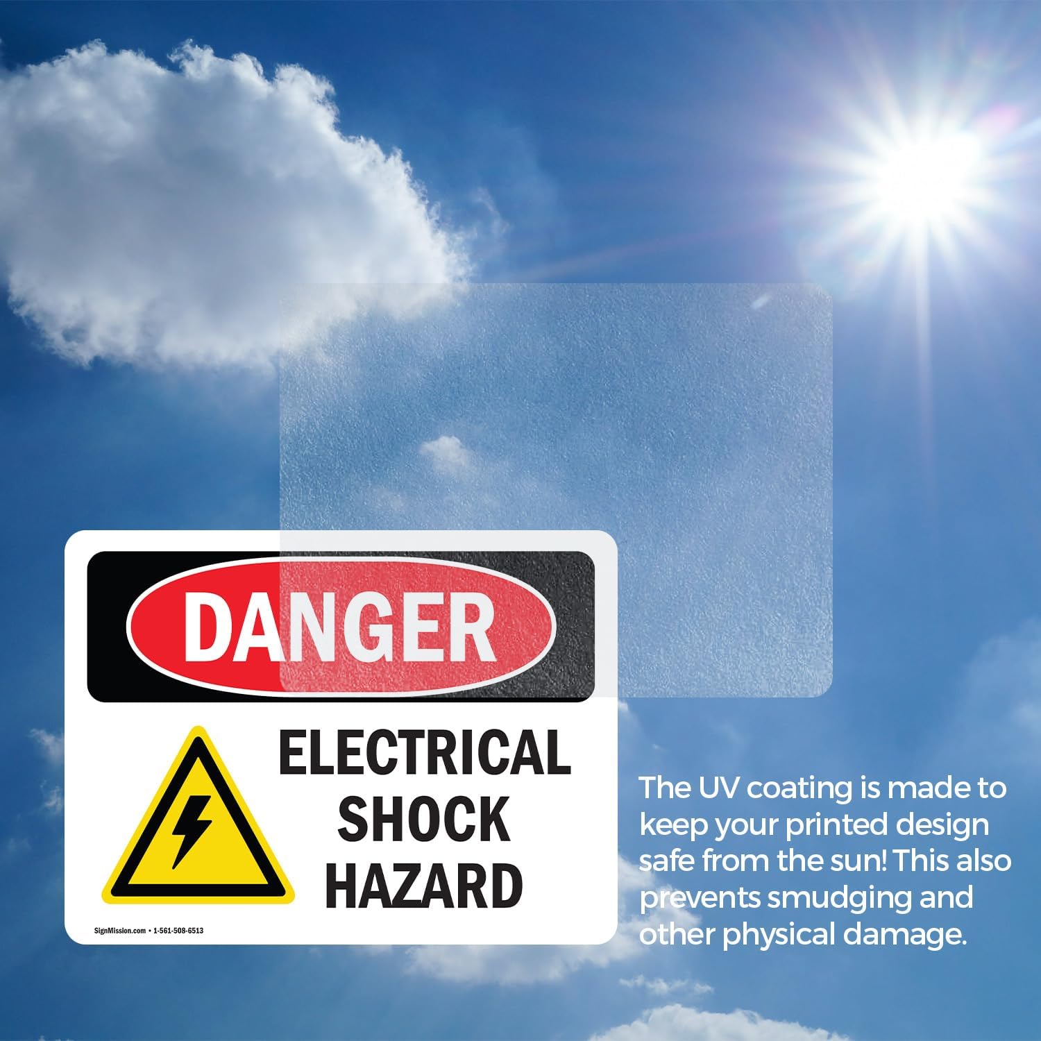 (2 Pack) Electrical Shock Hazard OSHA Danger Sign 7 Inch X 5 Inch Vinyl Label Decal Sticker Weather Resistant, UV